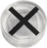 Tile, Round 1 x 1 with Black 'X' Pattern
