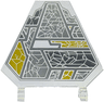 Flag 5 x 6 Hexagonal with Silver, Dark Silver, and Gold Reflective Panel with Geometric Sectors and Hairline Cracks Pattern