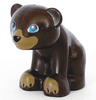 Bear, Mini Doll Style, Baby Cub, Sitting with Black Nose, Dark Azure Eyes and Dark Tan Paws and Muzzle Pattern