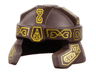 Minifigure, Headgear Helmet Castle with Cheek and Neck Protection with Gold Ornaments and Copper Armor Panels Pattern (Gimli)