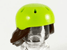 Minifigure, Hair Combo, Hair with Hat, Medium Length with Molded Lime Bicycle Helmet Pattern