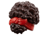 Mini Doll, Hair Coiled, Pulled Up with Molded Red Head Wrap Pattern
