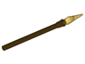 Minifigure, Weapon Pike / Spear Elaborate with Molded Flexible Rubber Pearl Gold Tip Pattern