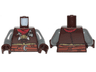 Torso SW Vest, Reddish Brown Belt, Dark Red Scarf and Necklace with Horns Pattern / Dark Bluish Gray Arms / Dark Brown Hands