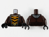 Torso Hoodie, Dark Bluish Gray Hood, Silver Zipper, Fang Necklace, Orange and Black Stripes and Gold Tiger Buckle Pattern / Dark Brown Arms / Black Hands