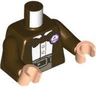 Torso Jacket and Bow Tie, White Shirt, Dark Tan Pants, Belt with Silver Buckle, Medium Lavender Grape Soda Cap Pattern / Dark Brown Arms / Light Nougat Hands