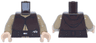 Torso SW Jedi Robe with Long Hood, Belt with Silver Buckles and Dark Tan Undershirt Pattern / Dark Tan Arms / Light Nougat Hands