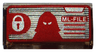 Tile 1 x 2 with Padlock, Head Mask and 'ML-FILE' Pattern