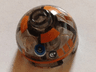 Brick, Round 2 x 2 Dome Top with Orange Pattern (R3-A2)