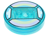 Dimensions Toy Tag 4 x 4 x 2/3 with 2 Studs and Trans-Light Blue Bottom with Bright Pink, Bright Light Yellow, and Bright Light Blue Rainbow, White Clouds Pattern (Unikitty)