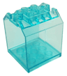 Container, Box Open Ended 4 x 4 x 4 with 1 Locking Hinge Finger on Each End