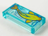Tile 1 x 2 with Bright Light Orange Koi Fish Facing Left Pattern