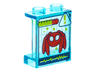 Panel 1 x 2 x 2 with Side Supports - Hollow Studs with Lime Gauge and Exclamation Mark, Red Trace-E Spider Robot Pattern