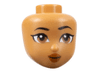 Mini Doll, Head Friends with Black Eyebrows, Medium Brown Eyes, Dark Orange Lips, Smile Pattern