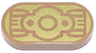Tile, Round 1 x 2 Oval with Circle, Dots and Curved Lines on Gold Background Pattern (BrickHeadz Batman (1989) Belt Buckle)