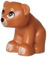 Bear, Mini Doll Style, Baby Cub, Sitting with Black Nose, Tan Eyebrows, Paws and Muzzle Pattern
