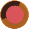 Tile, Round 2 x 2 with Bottom Stud Holder with Coral Circle and Dark Brown Arc Pattern
