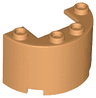Cylinder Half 2 x 4 x 2 with 1 x 2 Cutout