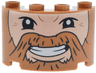 Cylinder Half 2 x 4 x 2 with 1 x 2 Cutout with Beard and Moustache, Black Eyes, Smile with White Teeth and Light Nougat Face Pattern (One Piece Brogy)