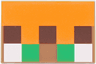 Tile 2 x 3 with Green, White and Dark Brown Squares on Orange Background Pattern (Minecraft Baby Villager Face)
