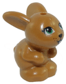 Bunny / Rabbit, Mini Doll Style, Sitting with Green Eyes, Black Nose and Mouth, and Bright Pink Tongue Pattern