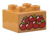 Duplo, Brick 2 x 2 with 7 Apples Pattern