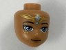 Mini Doll, Head Friends with Metallic Light Blue Eyes, Pink Lips, Gold and Metallic Light Blue Elves Tribal Pattern (Lumia)