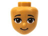 Mini Doll, Head Friends with Black Eyebrows, Reddish Brown Eyes, Peach Lips, Smile Pattern (Andrea)