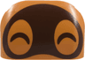 Brick, Round Corner 4 x 6 Double without Studs with Closed Eyes on Dark Brown Background Pattern