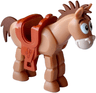 Horse, Toy Story with Dark Brown Flexible Rubber Tail and Mane, Dark Orange Saddle, Tan Muzzle, Black and White Eyes Wide Open, Dark Brown Eyebrows Pattern (Bullseye)