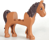 Horse, Mini Doll Style with 2 x 2 Cutout with Dark Tan Eyes, Dark Brown Mane and Tail Pattern