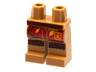 Hips and Legs with Dark Red Sash and Knee Wrap, Red Robe End with Bright Light Orange Flame and Ninjago Logogram Letter K in Square Pattern