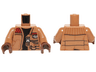 Torso SW Jacket with Pockets, Zipper and Gadgets, Black Undershirt Pattern / Medium Nougat Arms / Reddish Brown Hands