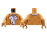 Torso Reddish Brown Fur, Large White Tie, Bright Pink Polka Dots Pattern / Medium Nougat Arms with Reddish Brown Fur Pattern / Medium Nougat Hands