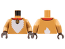 Torso Red Collar with Gold Sleighbell, White Fur Chest and Tail Pattern / Medium Nougat Arms / Dark Brown Hands