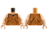 Torso Paisley Tank Top with Button and Dark Orange Shapes, Light Nougat Neck and Shoulders Pattern / Light Nougat Arms / Light Nougat Hands