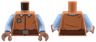 Torso SW Uniform Shirt with Bright Light Blue Collar and Silver Square Badge, Reddish Brown Belt with Buckle Pattern / Bright Light Blue Arms / Medium Brown Hands