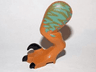 Dinosaur Leg Large (Rear) Raptor Left with Pin with Black Claws and Medium Azure Stripes over Olive Green Pattern