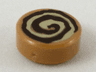 Tile, Round 1 x 1 with Cinnamon Roll Pattern