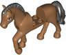 Horse, Friends Style with 2 x 2 Cutout and Movable Neck with Fixed Flexible Rubber Black Tail and Roached Mane with Black Eyes Pattern
