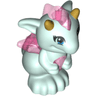 Dragon, Elves, Baby with Molded Trans-Dark Pink Stomach, Spines, and Wings and Printed Gold Horns Pattern (Lula)