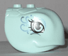 Turtle Head with Eyes and Metallic Light Blue Swirls Pattern