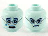 Minifigure, Head Dual Sided Female, Dark Blue Eyebrows, Bright Light Blue Around Eyes, Dark Bluish Gray Glasses, Crying / Angry Pattern