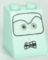 Slope 65 2 x 2 x 2 with Bottom Tube with Light Gray Eyes and Angry Mouth with Teeth Pattern