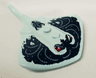 Ray / Stingray with 2 Studs with Red Eyes, Dark Blue and Metallic Light Blue Pattern