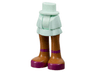 Mini Doll Hips and Skirt Layered, Medium Nougat Legs, Magenta Shoes with Ankle Straps Pattern - Thick Hinge