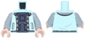 Torso Jacket Open with Trim and Tan Buttons over Dark Blue and Dark Red Sweater with Square Motif Pattern / Light Bluish Gray Arms / Light Nougat Hands