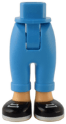 Mini Doll Hips and Trousers with Back Pockets and Cuffs with Molded Medium Tan Ankles and Feet and Printed Black Shoes with White Laces and Soles Pattern - Thick Hinge