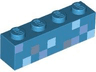 Brick 1 x 4 with Bright Light Blue, Medium Blue and Sand Blue Squares Pattern (BrickHeadz Zombie Abdomen)