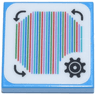 Tile 2 x 2 with Super Mario Scanner Code Customization Time Block, Gear and Curved Arrows, Round Corner Pattern (Sticker) - Sets 71380 / 71434